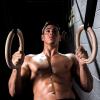 image:imageProsourceFit Fitness Gymnastics Rings with Straps for Total Body Conditioning at HomeBeige  Wood