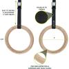 image:imageProsourceFit Fitness Gymnastics Rings with Straps for Total Body Conditioning at HomeBeige  Wood