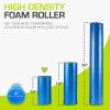image:imageProsourceFit High Density Foam Rollers 24  inches long Firm Full Body Athletic Massage Tool for Back Stretching Yoga Pilates Post Workout Muscle Recuperation BlackRedBlue