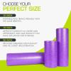 image:imageProsourceFit High Density Foam Rollers 24  inches long Firm Full Body Athletic Massage Tool for Back Stretching Yoga Pilates Post Workout Muscle Recuperation BlackRedPurple