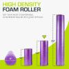 image:imageProsourceFit High Density Foam Rollers 24  inches long Firm Full Body Athletic Massage Tool for Back Stretching Yoga Pilates Post Workout Muscle Recuperation BlackRedPurple