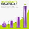 image:imageProsourceFit High Density Foam Rollers 24  inches long Firm Full Body Athletic Massage Tool for Back Stretching Yoga Pilates Post Workout Muscle Recuperation BlackRedPurple