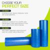 image:imageProsourceFit High Density Foam Rollers 24  inches long Firm Full Body Athletic Massage Tool for Back Stretching Yoga Pilates Post Workout Muscle Recuperation BlackRedBlue