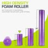 image:imageProsourceFit High Density Foam Rollers 24  inches long Firm Full Body Athletic Massage Tool for Back Stretching Yoga Pilates Post Workout Muscle Recuperation BlackRedPurple