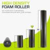 image:imageProsourceFit High Density Foam Rollers 24  inches long Firm Full Body Athletic Massage Tool for Back Stretching Yoga Pilates Post Workout Muscle Recuperation BlackRedBlack