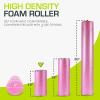 image:imageProsourceFit High Density Foam Rollers 24  inches long Firm Full Body Athletic Massage Tool for Back Stretching Yoga Pilates Post Workout Muscle Recuperation BlackRedPink