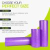 image:imageProsourceFit High Density Foam Rollers 24  inches long Firm Full Body Athletic Massage Tool for Back Stretching Yoga Pilates Post Workout Muscle Recuperation BlackRedPurple