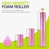 image:imageProsourceFit High Density Foam Rollers 24  inches long Firm Full Body Athletic Massage Tool for Back Stretching Yoga Pilates Post Workout Muscle Recuperation BlackRedPink