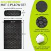 image:imageProsourceFit Acupressure Mat and Pillow Set for BackNeck Pain Relief and Muscle RelaxationBlackBlack