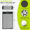 image:imageProsourceFit Acupressure Mat and Pillow Set for BackNeck Pain Relief and Muscle RelaxationBlackWhite