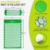 image:imageProsourceFit Acupressure Mat and Pillow Set for BackNeck Pain Relief and Muscle RelaxationGreenWhite