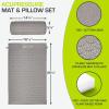 image:imageProsourceFit Acupressure Mat and Pillow Set for BackNeck Pain Relief and Muscle RelaxationGreyGrey