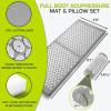 image:imageProsourceFit Acupressure Mat and Pillow Set for BackNeck Pain Relief and Muscle RelaxationGreyWhite