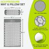 image:imageProsourceFit Acupressure Mat and Pillow Set for BackNeck Pain Relief and Muscle RelaxationGreyWhite