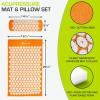 image:imageProsourceFit Acupressure Mat and Pillow Set for BackNeck Pain Relief and Muscle RelaxationOrangeWhite