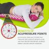 image:imageProsourceFit Acupressure Mat and Pillow Set for BackNeck Pain Relief and Muscle RelaxationPinkWhite