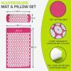image:imageProsourceFit Acupressure Mat and Pillow Set for BackNeck Pain Relief and Muscle RelaxationPinkWhite