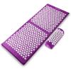 image:imageProsourceFit Acupressure Mat and Pillow Set for BackNeck Pain Relief and Muscle RelaxationPurpuleWhite