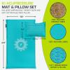 image:imageProsourceFit Ki Acupressure Mat and Pillow Set with 100 Natural Linen for BackNeck Pain Relief and Muscle RelaxationBahama Blue