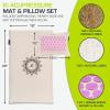 image:imageProsourceFit Ki Acupressure Mat and Pillow Set with 100 Natural Linen for BackNeck Pain Relief and Muscle RelaxationNatural Purpule