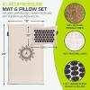 image:imageProsourceFit Ki Acupressure Mat and Pillow Set with 100 Natural Linen for BackNeck Pain Relief and Muscle RelaxationOnyx Gold