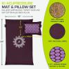 image:imageProsourceFit Ki Acupressure Mat and Pillow Set with 100 Natural Linen for BackNeck Pain Relief and Muscle RelaxationRoyal Lilac