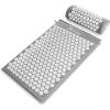 image:imageProsourceFit Acupressure Mat and Pillow Set for BackNeck Pain Relief and Muscle RelaxationGreyWhite