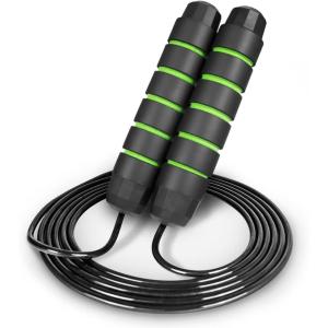 image:imageProsourceFit Speed Jump Rope up to 8 Foot Adjustable Length for Men and Women Foam Handles Ultra Light Rope for Boxing Jumping Exercises and Cardio WorkoutGreen