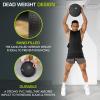 image:imageProsourceFit Slam Medicine Balls 5 10 15 20 25 30 50lbs Smooth and Tread Textured Grip Dead Weight Balls for Strength and Conditioning Exercises Cardio and Core WorkoutsTread  Black