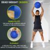 image:imageProsourceFit Slam Medicine Balls 5 10 15 20 25 30 50lbs Smooth and Tread Textured Grip Dead Weight Balls for Strength and Conditioning Exercises Cardio and Core WorkoutsBlue