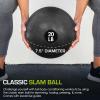 image:imageProsourceFit Slam Medicine Balls 5 10 15 20 25 30 50lbs Smooth and Tread Textured Grip Dead Weight Balls for Strength and Conditioning Exercises Cardio and Core WorkoutsClassic  Black