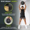 image:imageProsourceFit Slam Medicine Balls 5 10 15 20 25 30 50lbs Smooth and Tread Textured Grip Dead Weight Balls for Strength and Conditioning Exercises Cardio and Core WorkoutsTread  Black