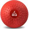image:imageProsourceFit Slam Medicine Balls 5 10 15 20 25 30 50lbs Smooth and Tread Textured Grip Dead Weight Balls for Strength and Conditioning Exercises Cardio and Core WorkoutsRed