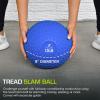 image:imageProsourceFit Slam Medicine Balls 5 10 15 20 25 30 50lbs Smooth and Tread Textured Grip Dead Weight Balls for Strength and Conditioning Exercises Cardio and Core WorkoutsBlue