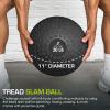 image:imageProsourceFit Slam Medicine Balls 5 10 15 20 25 30 50lbs Smooth and Tread Textured Grip Dead Weight Balls for Strength and Conditioning Exercises Cardio and Core WorkoutsTread  Black