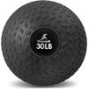 image:imageProsourceFit Slam Medicine Balls 5 10 15 20 25 30 50lbs Smooth and Tread Textured Grip Dead Weight Balls for Strength and Conditioning Exercises Cardio and Core WorkoutsTread  Black