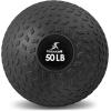 image:imageProsourceFit Slam Medicine Balls 5 10 15 20 25 30 50lbs Smooth and Tread Textured Grip Dead Weight Balls for Strength and Conditioning Exercises Cardio and Core WorkoutsTread  Black