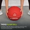 image:imageProsourceFit Slam Medicine Balls 5 10 15 20 25 30 50lbs Smooth and Tread Textured Grip Dead Weight Balls for Strength and Conditioning Exercises Cardio and Core WorkoutsRed