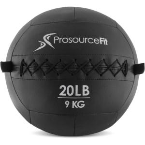 image:imageProSource Soft Medicine Balls for CrossFit Wall Ball and Full Body Dynamic Exercises ColorCoded Weights 6 8 10 14 20 25 lbBlack 20 LB