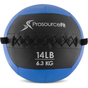 image:imageProSource Soft Medicine Balls for CrossFit Wall Ball and Full Body Dynamic Exercises ColorCoded Weights 6 8 10 14 20 25 lbBlue 14 LB