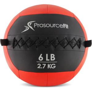 image:imageProSource Soft Medicine Balls for CrossFit Wall Ball and Full Body Dynamic Exercises ColorCoded Weights 6 8 10 14 20 25 lbRed 6 LB