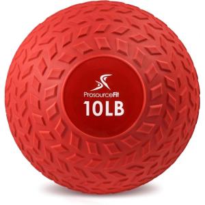 image:imageProsourceFit Slam Medicine Balls 5 10 15 20 25 30 50lbs Smooth and Tread Textured Grip Dead Weight Balls for Strength and Conditioning Exercises Cardio and Core WorkoutsRed