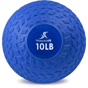 image:imageProsourceFit Slam Medicine Balls 5 10 15 20 25 30 50lbs Smooth and Tread Textured Grip Dead Weight Balls for Strength and Conditioning Exercises Cardio and Core WorkoutsBlue