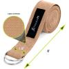 image:imageProsourceFit Metal DRing Yoga Strap 8 Durable Cotton for Stretching and FlexibilityBeige
