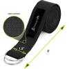 image:imageProsourceFit Metal DRing Yoga Strap 8 Durable Cotton for Stretching and FlexibilityBlack
