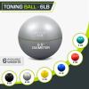 image:imageProsourceFit Weighted Toning Exercise Balls for Pilates Yoga Strength Training and Physical Therapy 2 lb to 8 lb Color CodedSilver 6lb