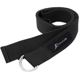 image:imageProsourceFit Metal DRing Yoga Strap 8 Durable Cotton for Stretching and FlexibilityBlack