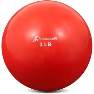 image:imageProsourceFit Weighted Toning Exercise Balls for Pilates Yoga Strength Training and Physical Therapy 2 lb to 8 lb Color CodedRed 3lb