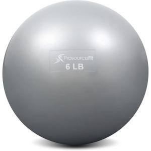 image:imageProsourceFit Weighted Toning Exercise Balls for Pilates Yoga Strength Training and Physical Therapy 2 lb to 8 lb Color CodedSilver 6lb