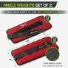 image:imageProsourceFit AnkleWrist and ArmLeg Weights Set of 2 Adjustable Strap 1 lb5 lb Adjustable Weight 15 lb 10 lb 7 lb for Men and WomenRed